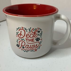 Deck The Paws Christmas Gift Winter 16oz. Hot Chocolate Latte Coffee Mug Dogs